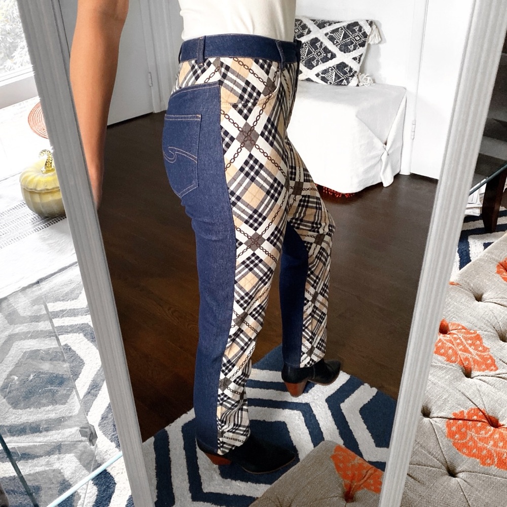 👖 ICC JEANSWEAR BY CLAIRE PLAID DENIM TWO TONED JEANS!